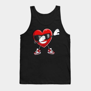 Dabbing Heart Cute Valentines Day Gift For Boys Kids Tank Top